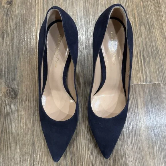 Gianvito Rossi Blue Suede Manolo Blahnik Pointed Toe Pumps - Picture 11 of 11